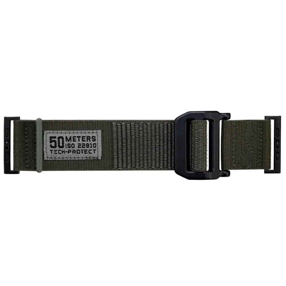 Apple Watch (42/44/SE/45/46/49mm) Tech-Protect Scout Stof Rem - Mørkegrøn