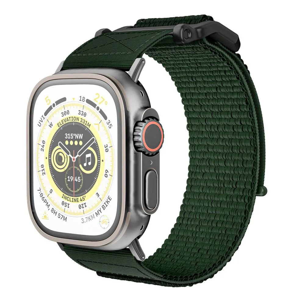 Apple Watch (42/44/SE/45/46/49mm) Tech-Protect Scout Stof Rem - Mørkegrøn