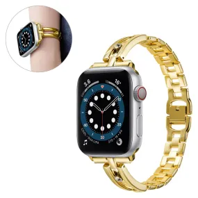 Apple Watch 44mm aluminum alloy with rhinestone décor watch strap - Gold