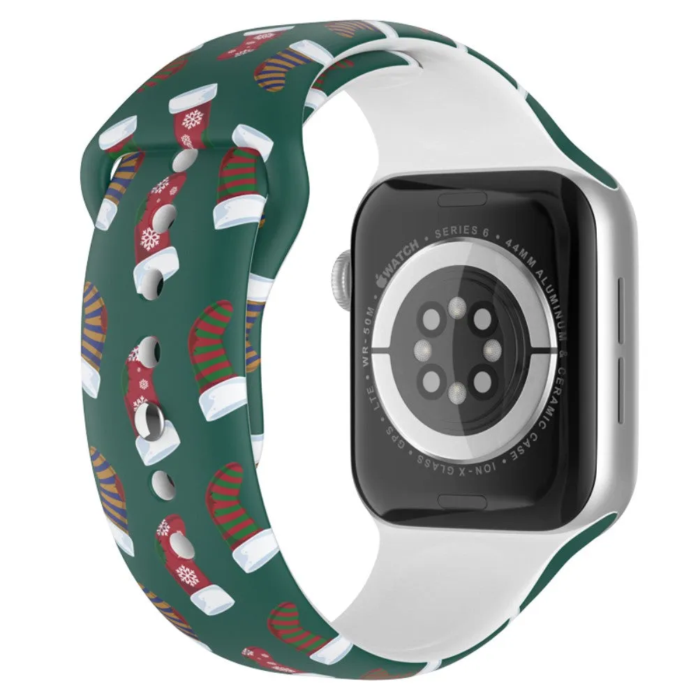 Apple Watch (45mm) christmas pattern silicone watch strap - Christmas Sock / Size: L