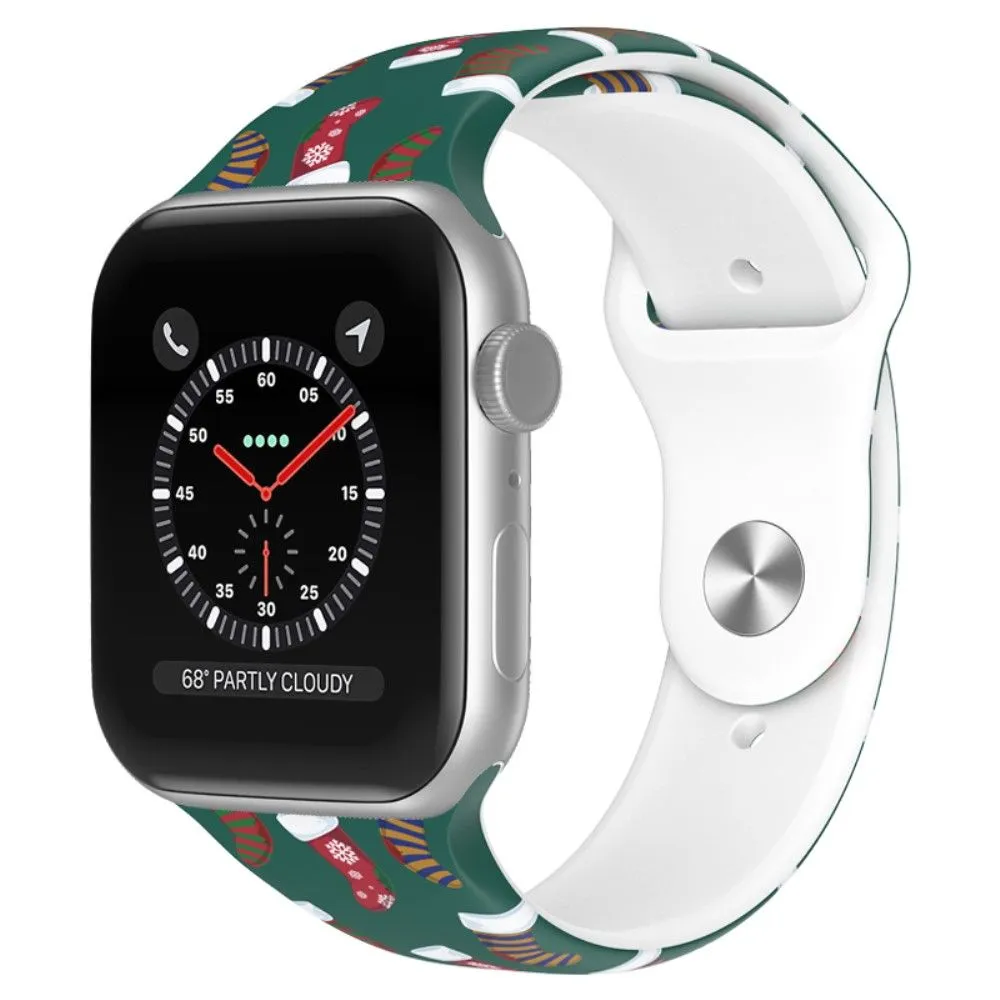 Apple Watch (45mm) christmas pattern silicone watch strap - Christmas Sock / Size: L