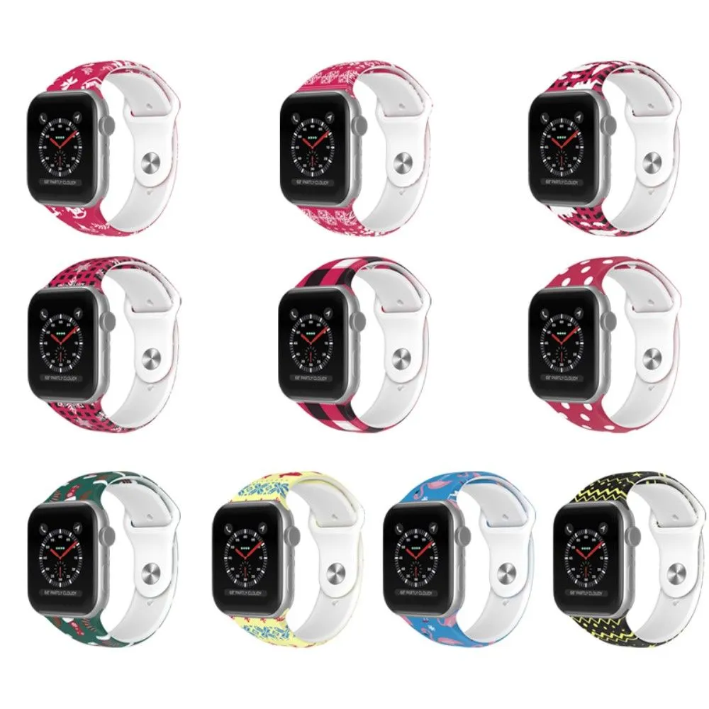 Apple Watch (45mm) christmas pattern silicone watch strap - Christmas Sock / Size: L