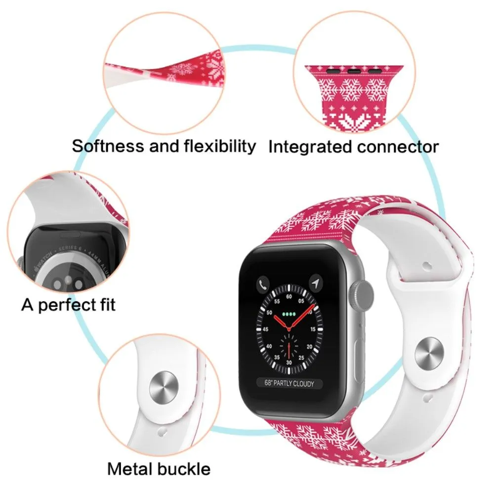 Apple Watch (45mm) christmas pattern silicone watch strap - Christmas Sock / Size: L