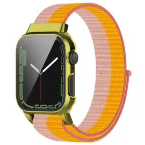 Apple Watch (45mm) nylon watch strap   tempered glass - Pink / Orange