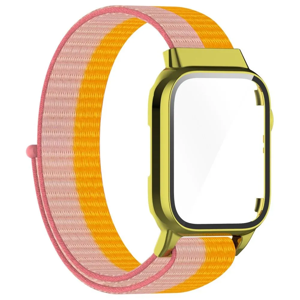 Apple Watch (45mm) nylon watch strap   tempered glass - Pink / Orange