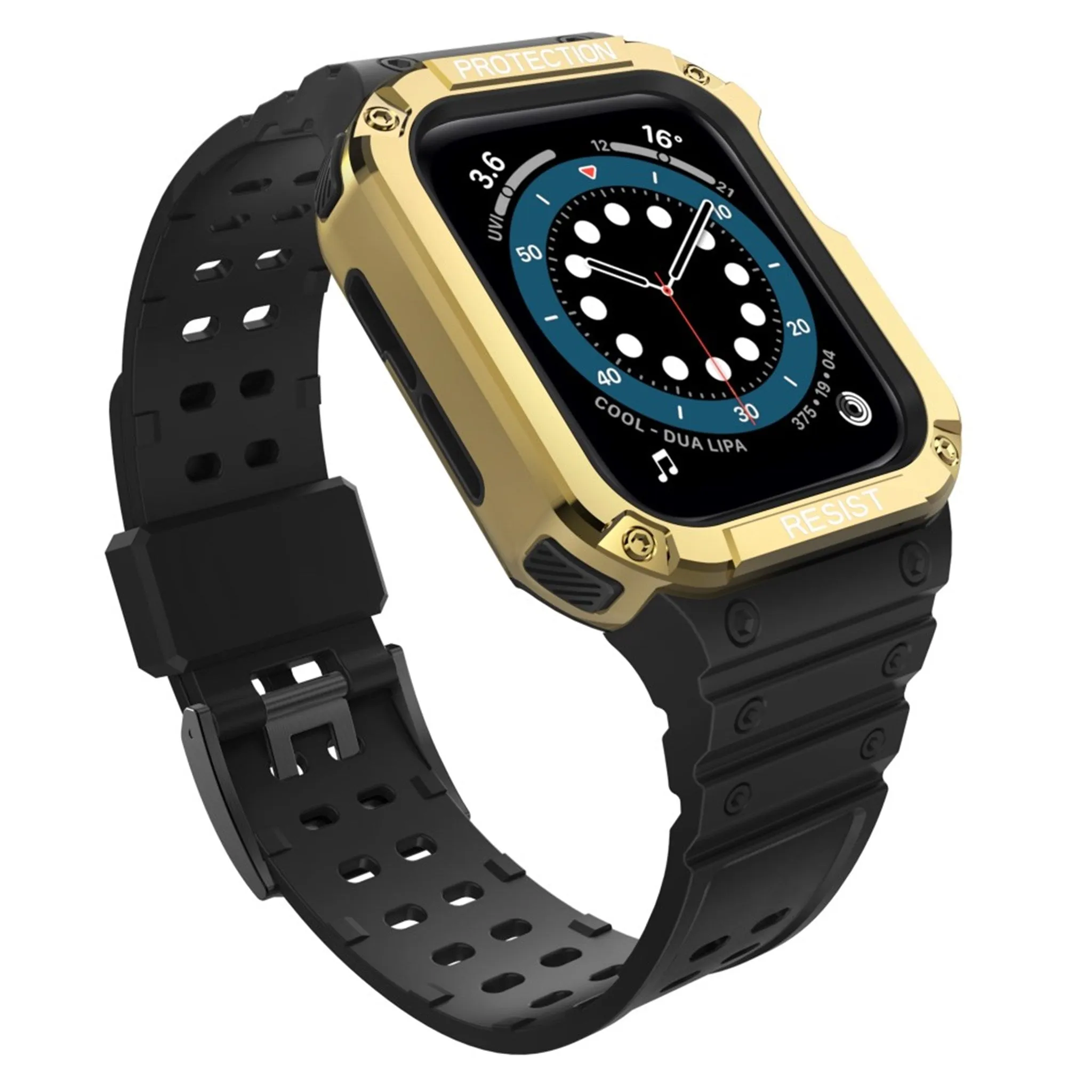 Apple Watch (45mm) TPU watch strap - Black / Gold
