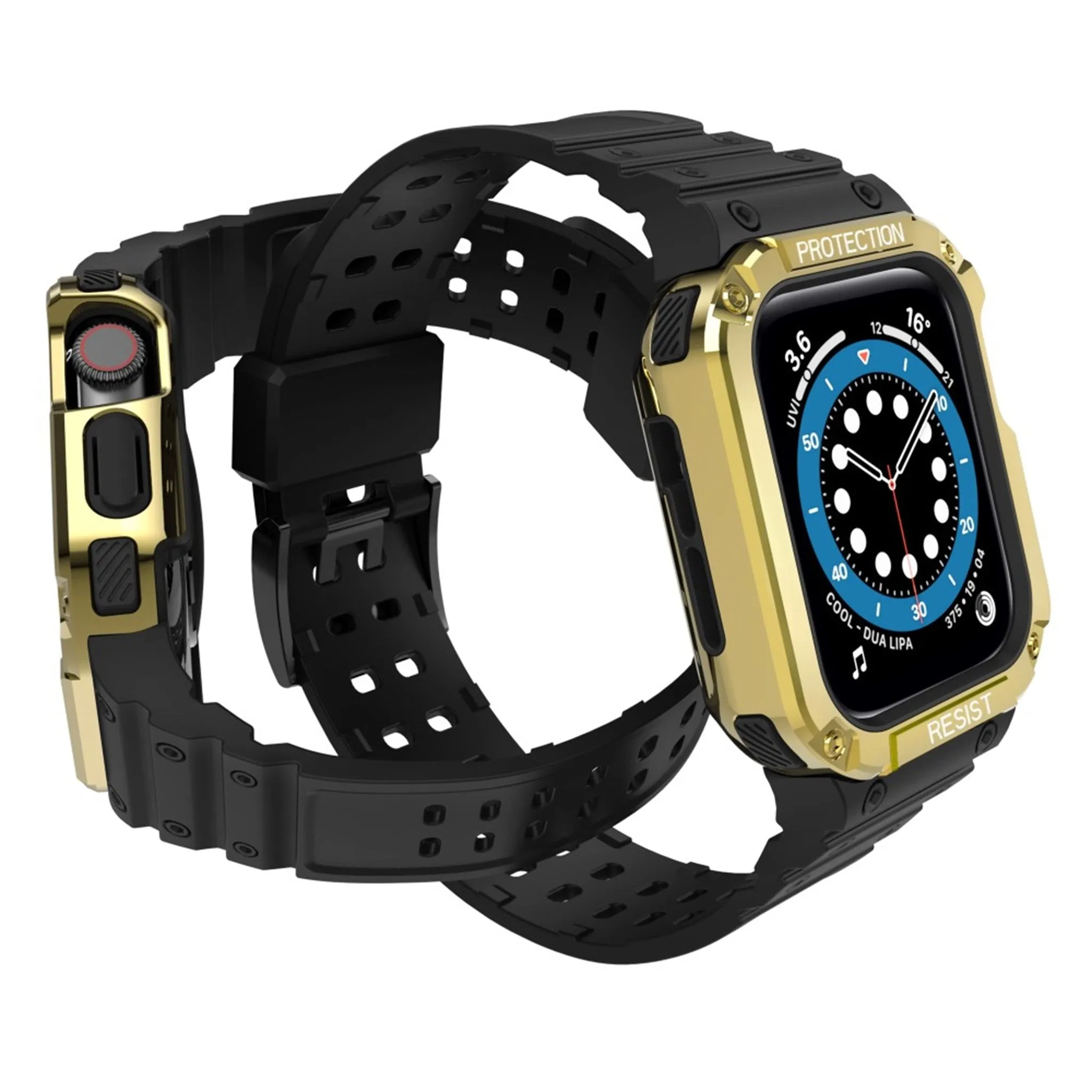 Apple Watch (45mm) TPU watch strap - Black / Gold