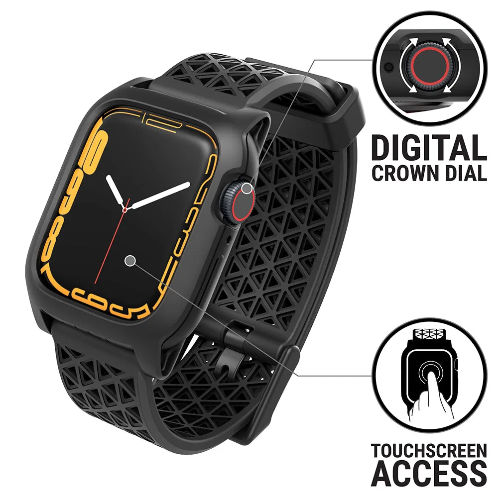Apple Watch Series 9/8/7, 41mm/45mm - Drop Proof, Active Defense Case   Sport Band