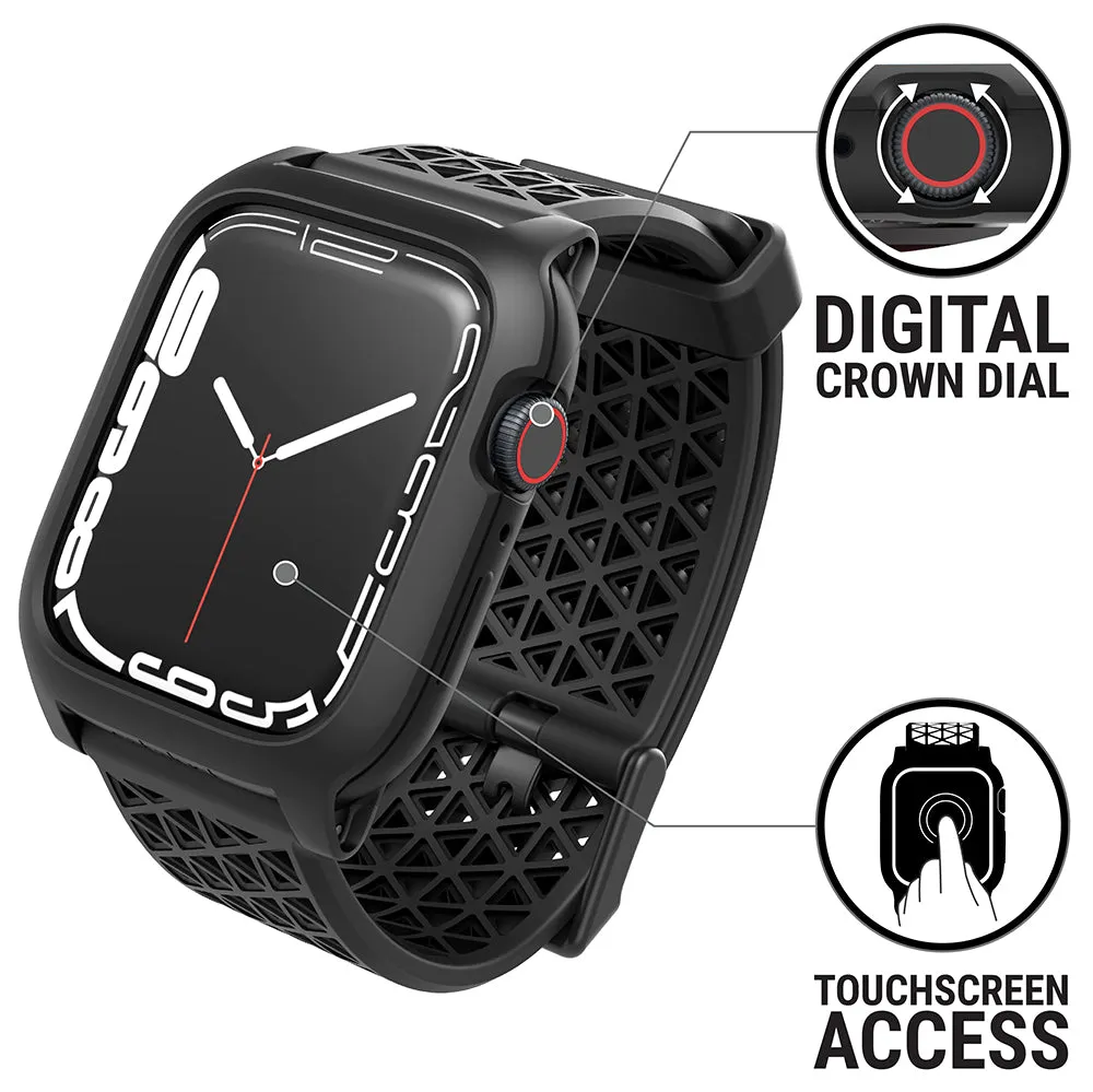 Apple Watch Series 9/8/7, 41mm/45mm - Drop Proof, Active Defense Case   Sport Band