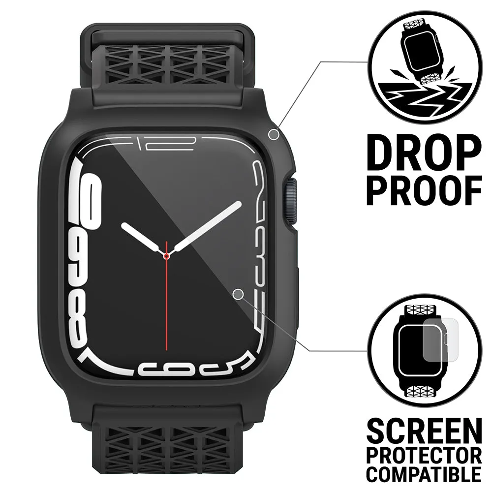 Apple Watch Series 9/8/7, 41mm/45mm - Drop Proof, Active Defense Case   Sport Band