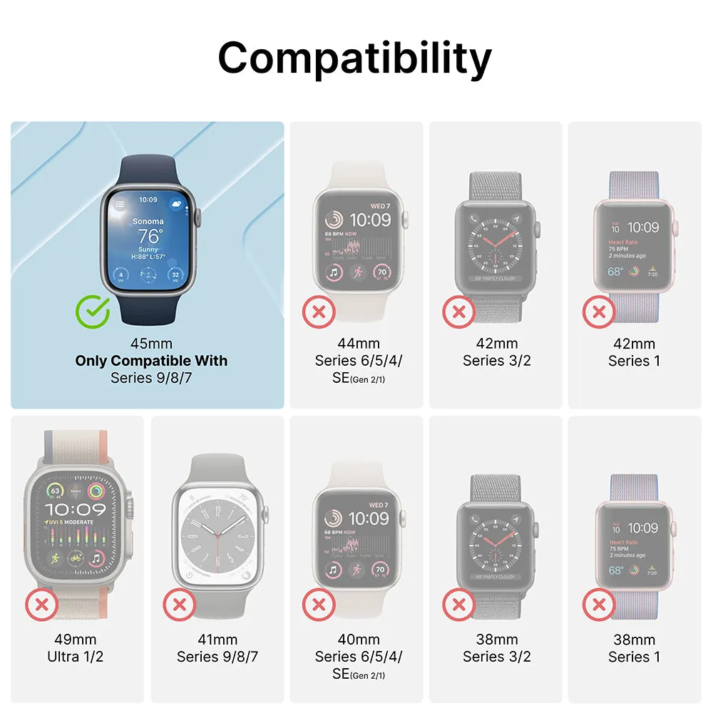 Apple Watch Series 9/8/7, 41mm/45mm - Drop Proof, Active Defense Case   Sport Band