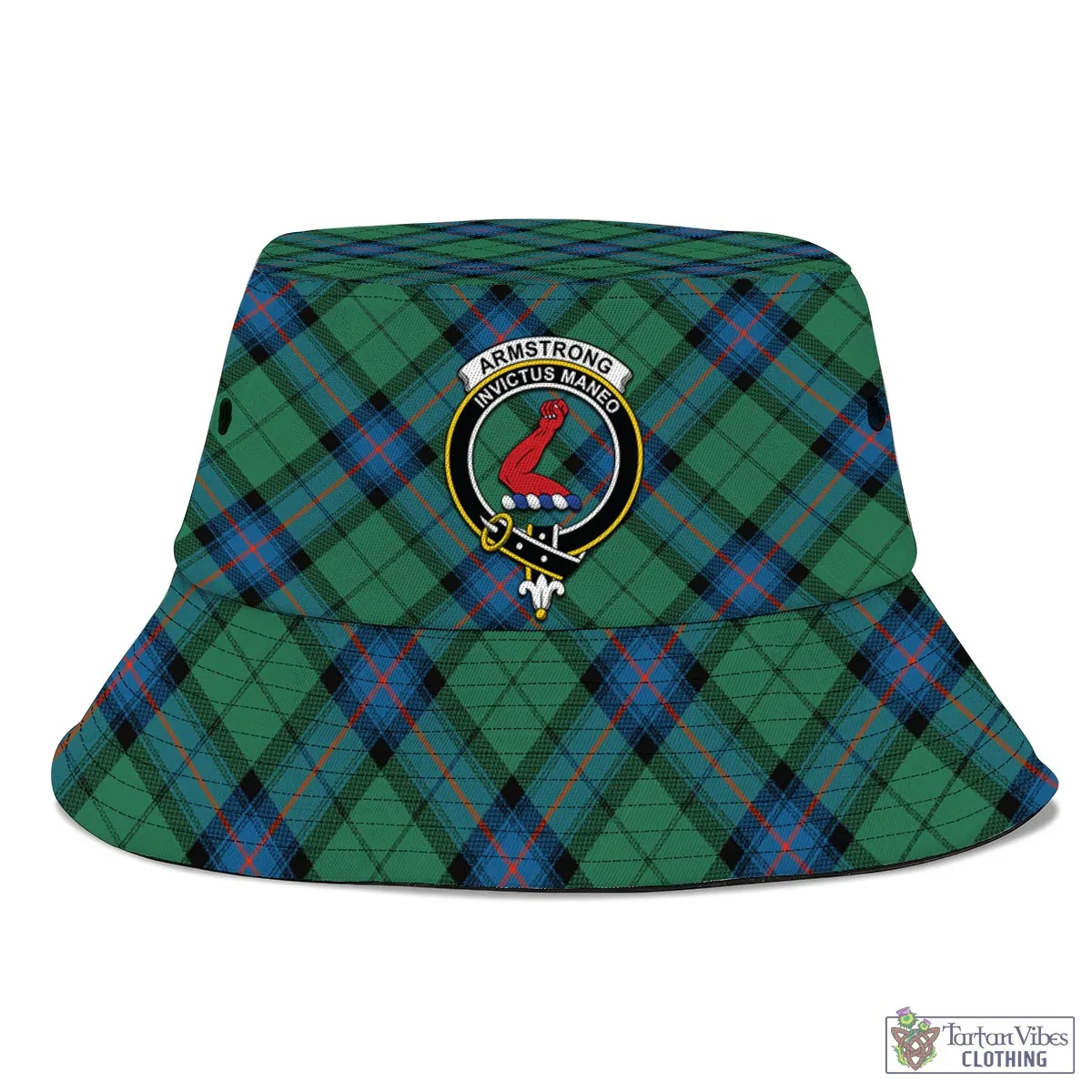 Armstrong Ancient Tartan Bucket Hat with Family Crest