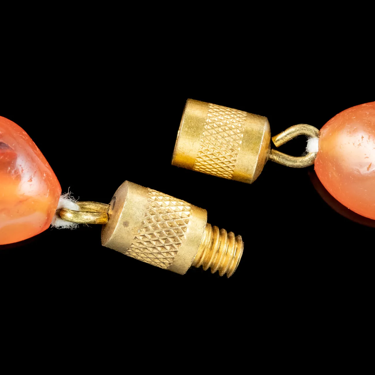 Art Deco Carnelian Crystal Opera Bead Necklace