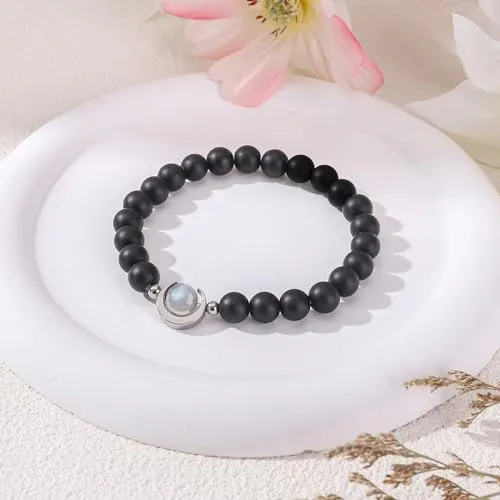 BABORI Grandson Gift from Grandma Gift for Grandson Valentine's Day Birthday Graduation Christmas Jewelry Meaningful Gift Idea Beads Lava Rock Moonstone Stone Bracelet