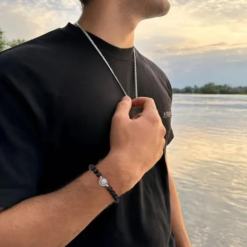 BABORI Grandson Gift from Grandma Gift for Grandson Valentine's Day Birthday Graduation Christmas Jewelry Meaningful Gift Idea Beads Lava Rock Moonstone Stone Bracelet