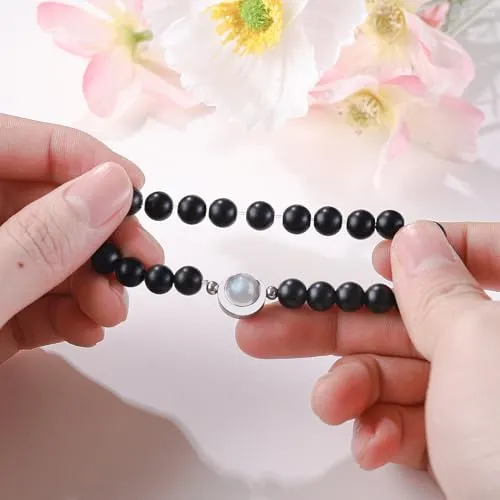 BABORI Grandson Gift from Grandma Gift for Grandson Valentine's Day Birthday Graduation Christmas Jewelry Meaningful Gift Idea Beads Lava Rock Moonstone Stone Bracelet