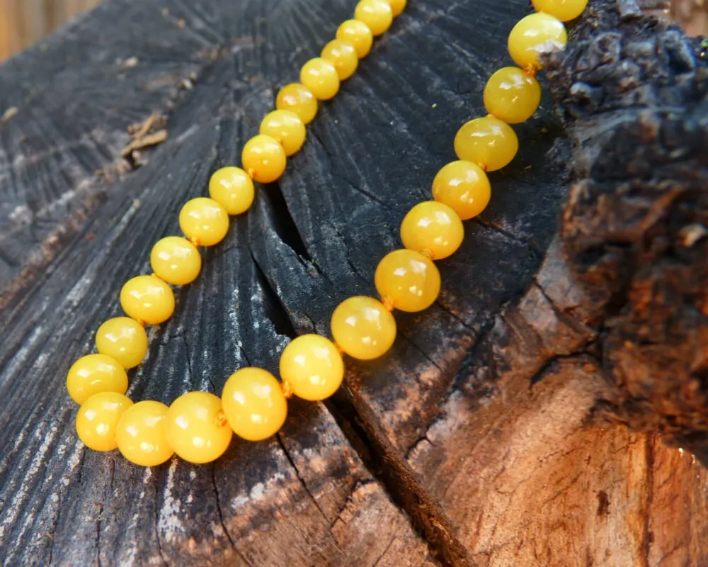 Baltic Amber Antique Butterscotch Necklace Baroque Beads Yolk Natural Jewelry 18" 12.7 gram