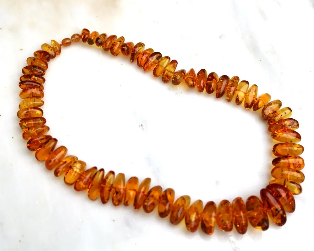 Baltic Amber Jewelry Necklace Honey Chunky Natural Beaded 22.5″ 75.8 gram