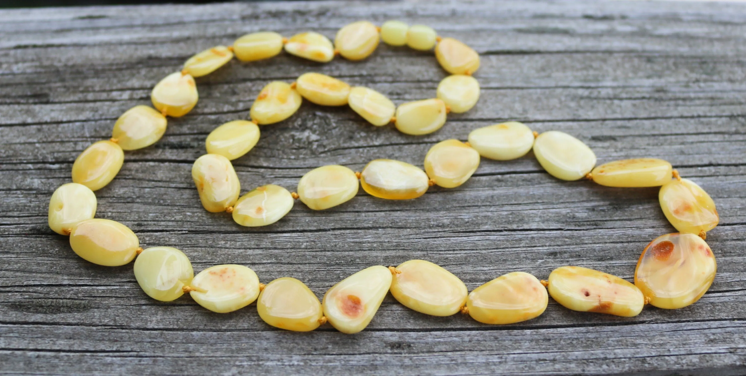 Baltic Amber Necklace Butterscotch Natural Beads Untreated Unisex Jewelry 24.5" 22.3 gram