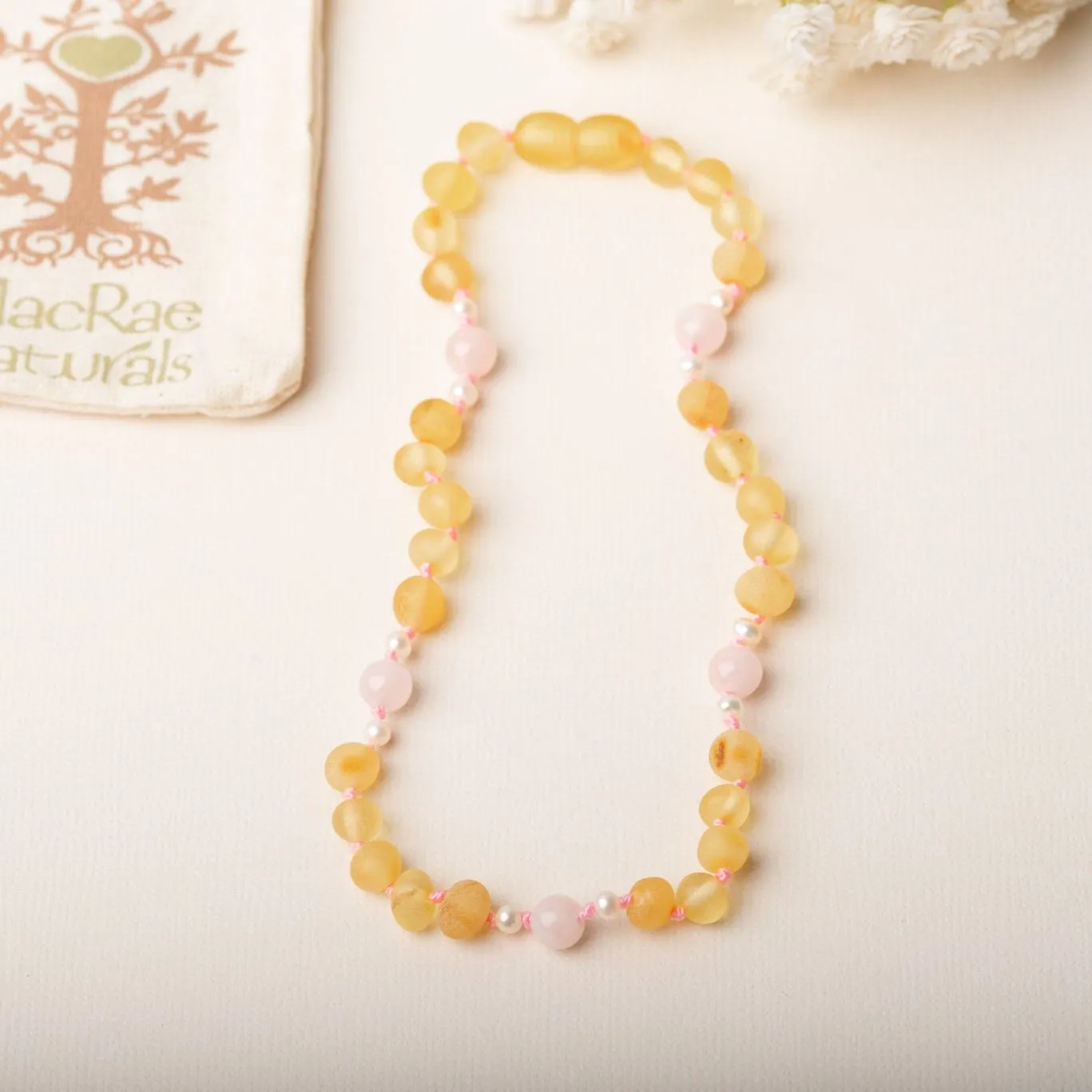 Baltic Amber Teething & Pain Jewelry in 'Elise'