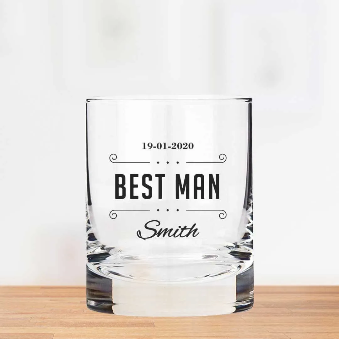 Beautiful Personalized Whiskey Glass - Wedding Gift - Best Man Gifts