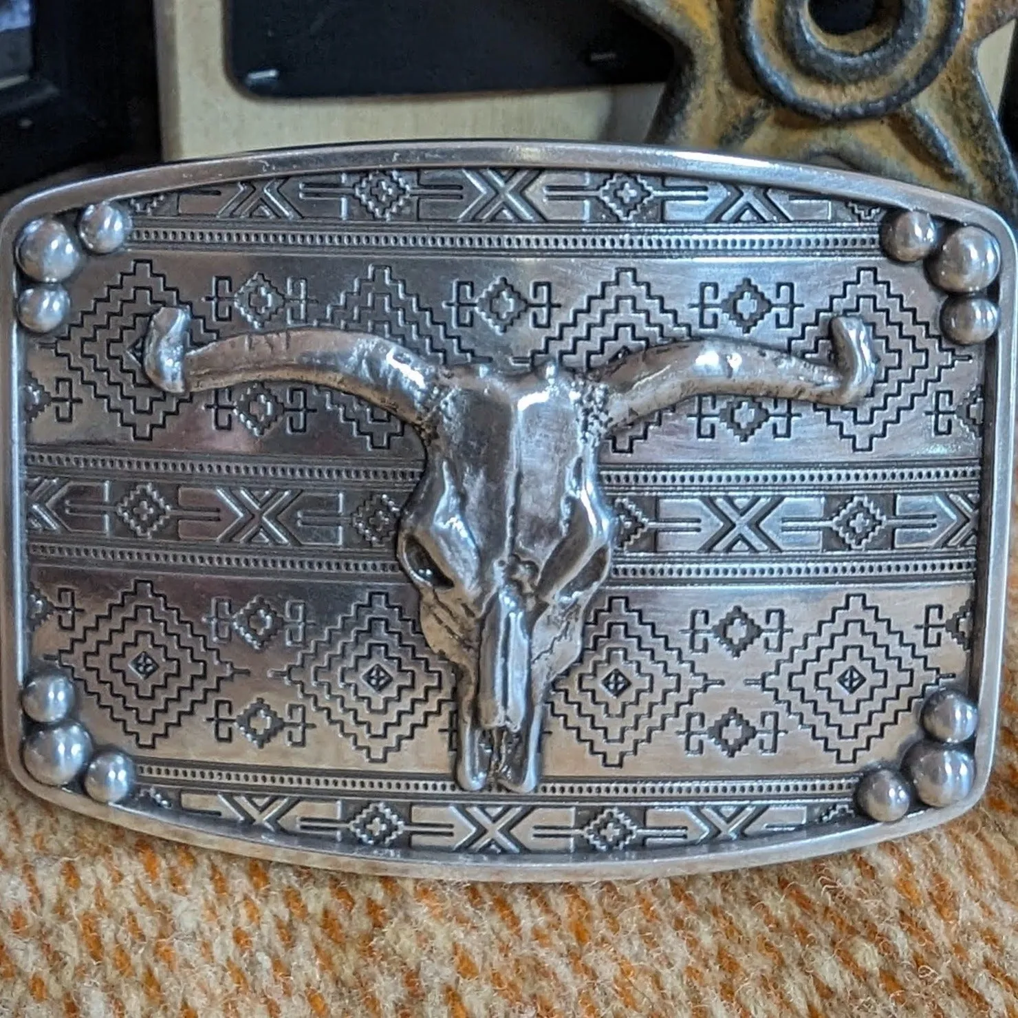 Belt Buckle Aztec Longhorn by Nocona  37716