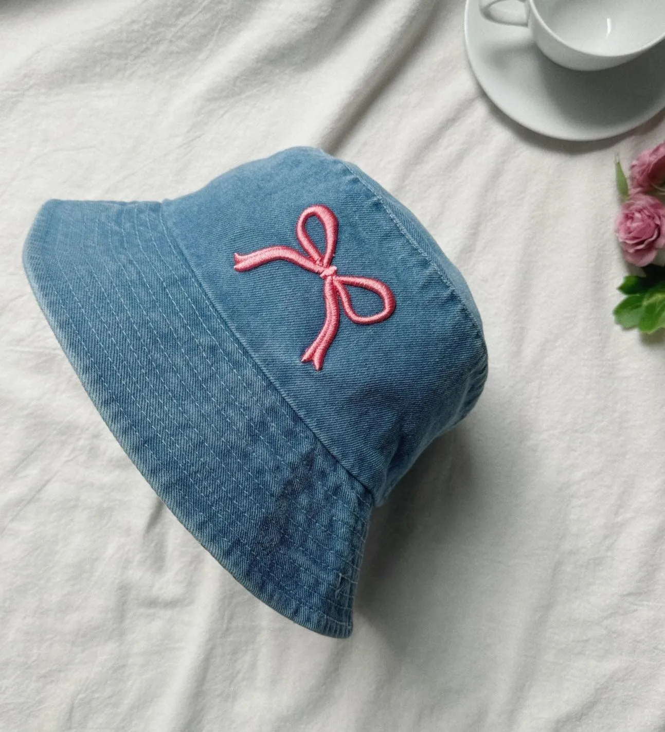 BHU410214 Embroidered Ribbon Design Bucket Hat
