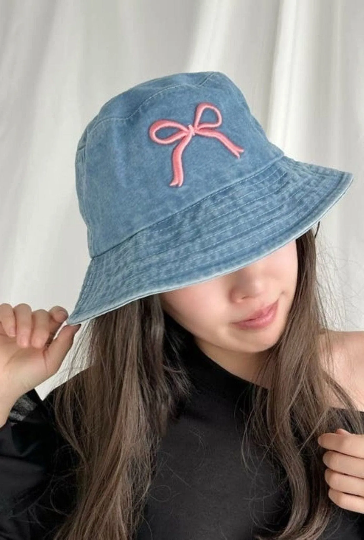 BHU410214 Embroidered Ribbon Design Bucket Hat