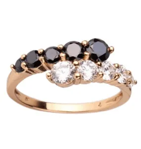 Black & White Crystal Wedding Ring