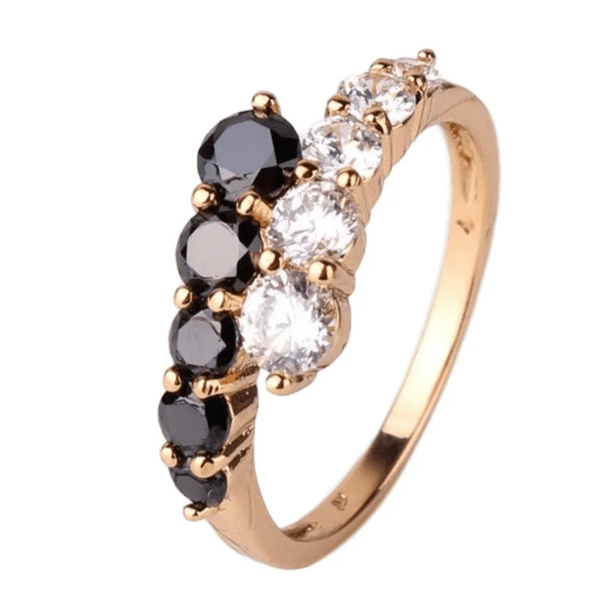 Black & White Crystal Wedding Ring