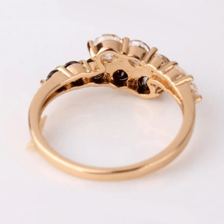 Black & White Crystal Wedding Ring