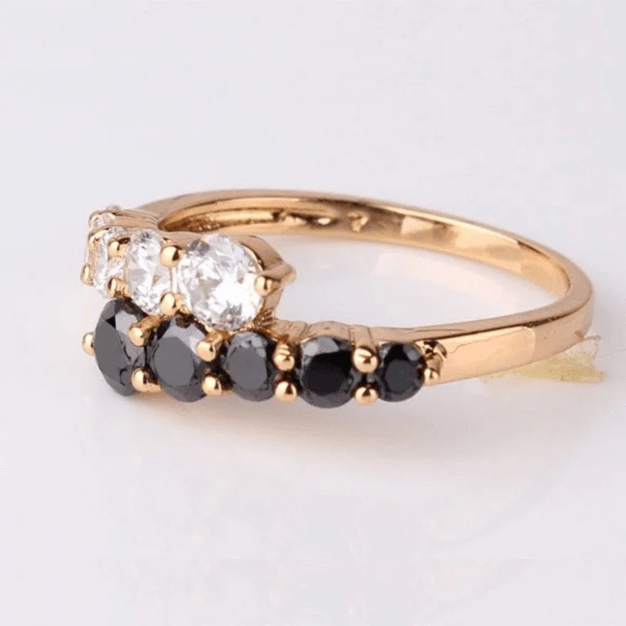 Black & White Crystal Wedding Ring