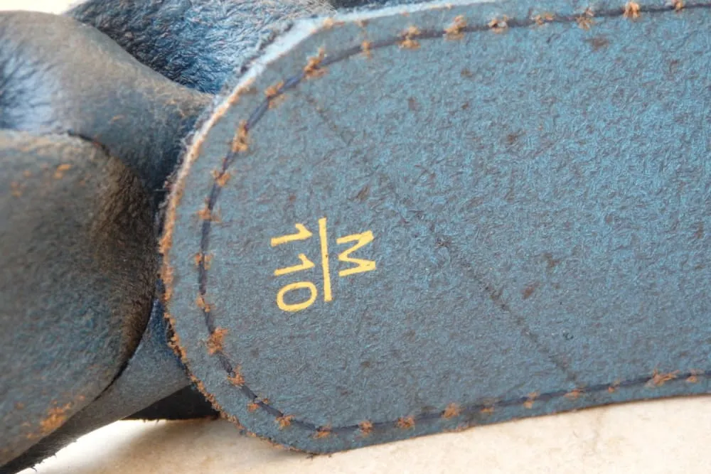 Blue leather belt