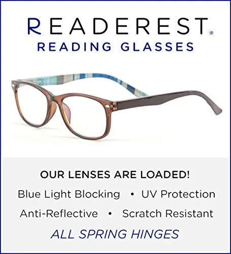 Blue-Light-Blocking-Reading-Glasses-Brown-Blue-2-00-Magnification-Computer-Glasses