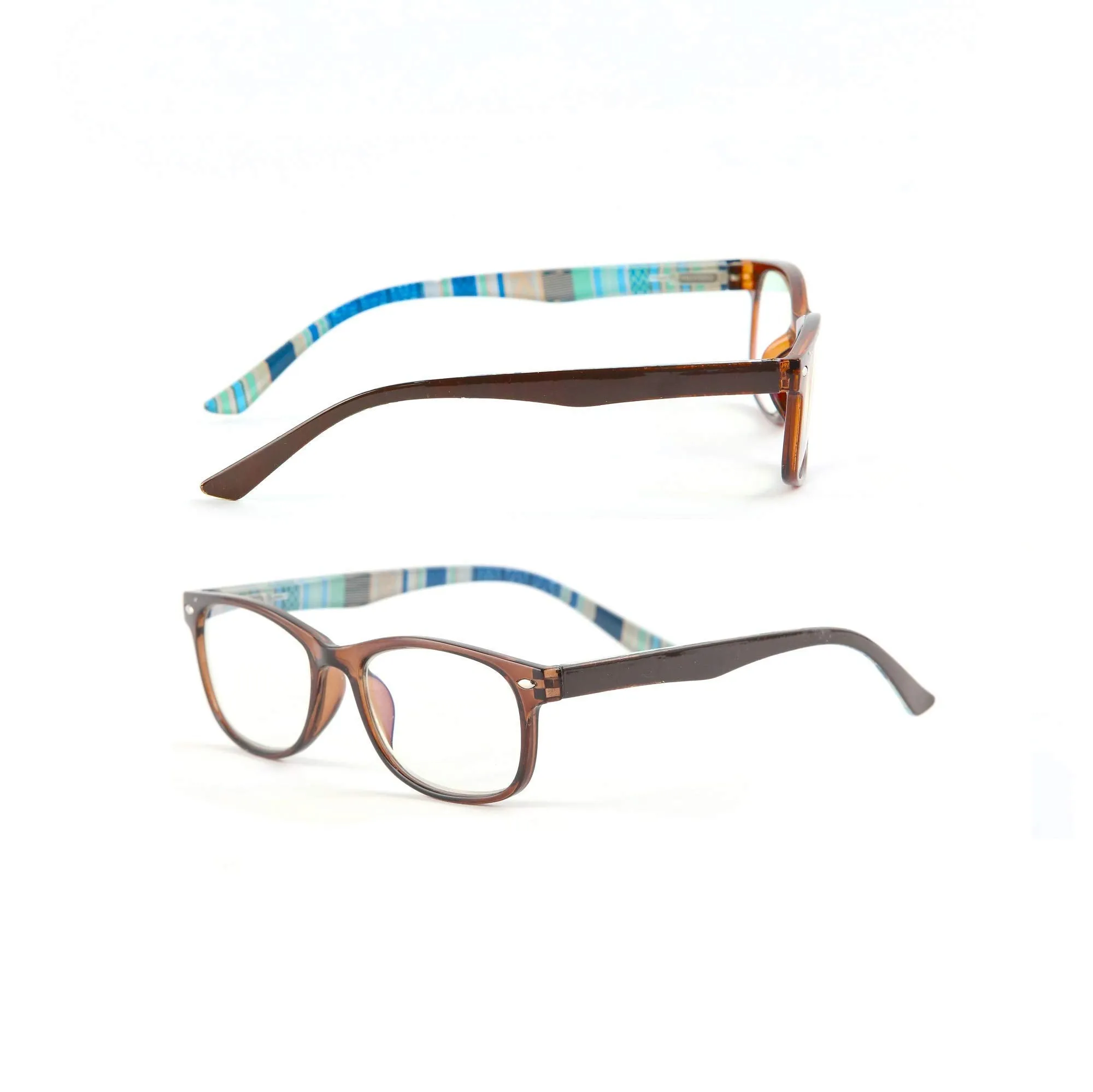 Blue-Light-Blocking-Reading-Glasses-Brown-Blue-2-00-Magnification-Computer-Glasses