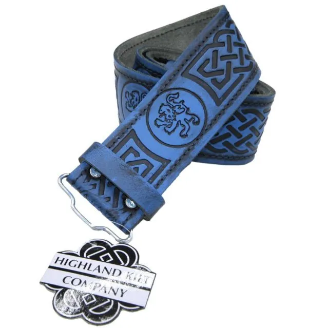 Blue Wash Kilt Belts, Accessory for Traditional Kilt, Modern Kilts