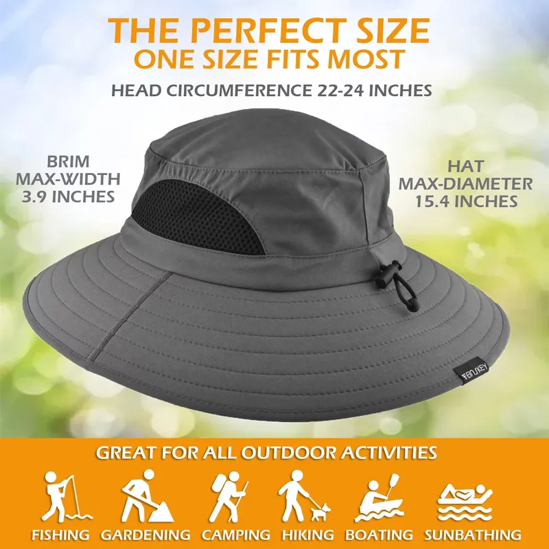 Boonie Hat - Waterproof Sun Hat - Wide Brim Bucket Style