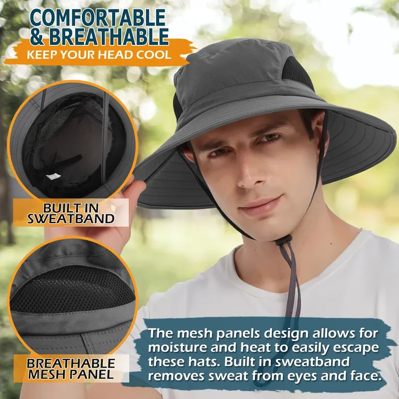 Boonie Hat - Waterproof Sun Hat - Wide Brim Bucket Style