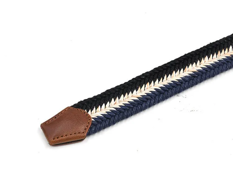 Braided Cotton Soft Stretch Woven Casual Jean Mens Belts 1-3/8" Wide