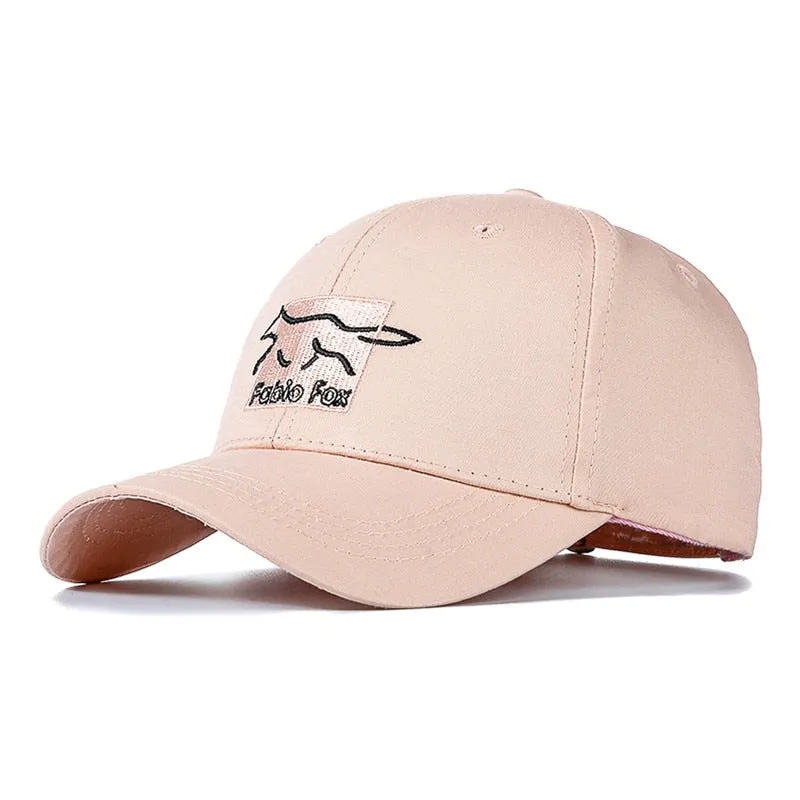Brand Stylish Cotton Hats For Women Fashion Kpop Style Fox Animal Embroidery Baseball Cap Female Outdoor Popular Hat Cap