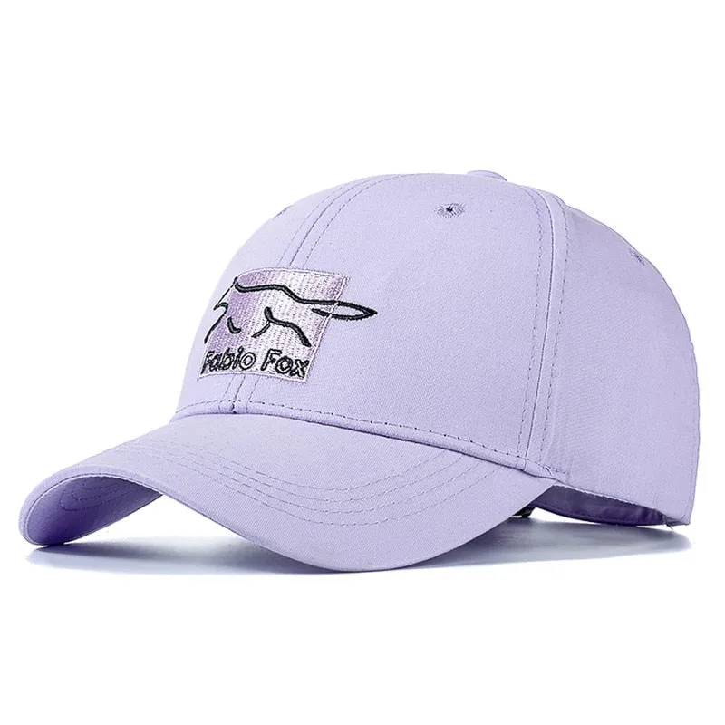 Brand Stylish Cotton Hats For Women Fashion Kpop Style Fox Animal Embroidery Baseball Cap Female Outdoor Popular Hat Cap
