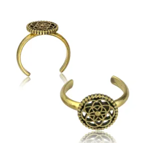 Brass Flower Of Life Toe Ring
