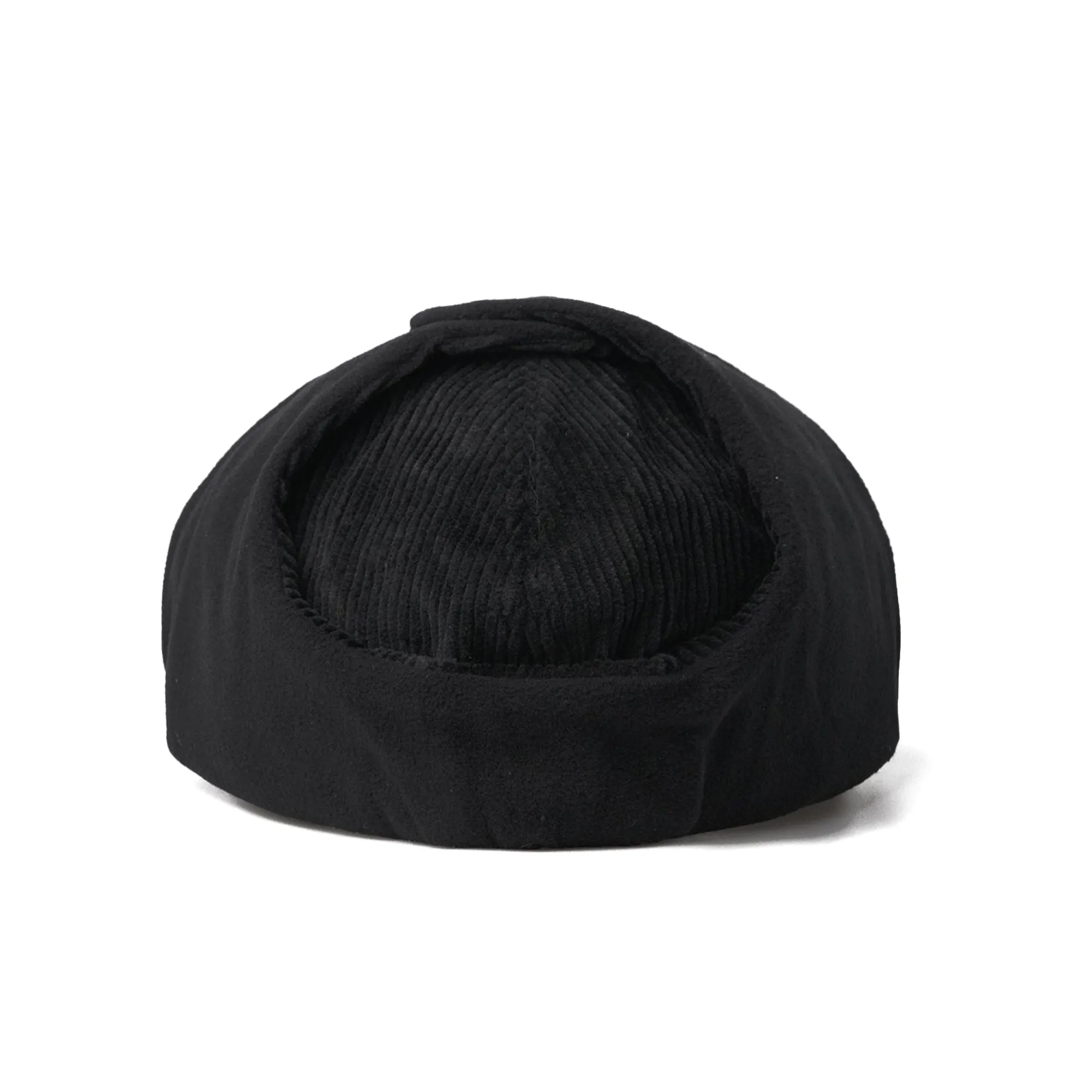 BSRBT EARFLAP HAT STRIPE CORDUROY BLACK