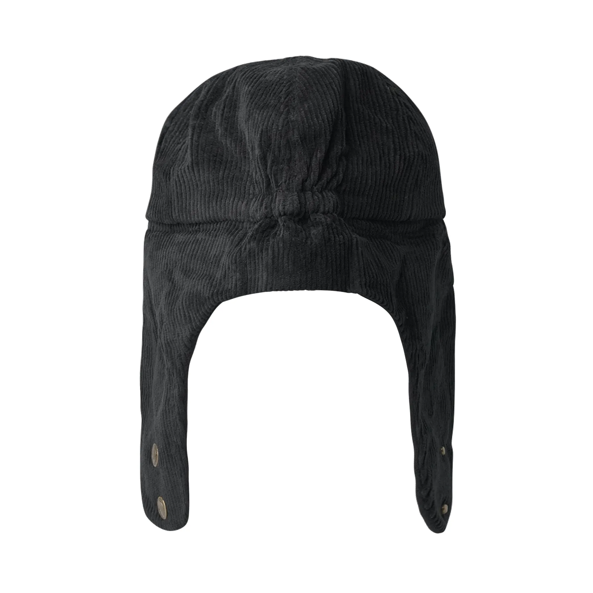 BSRBT EARFLAP HAT STRIPE CORDUROY BLACK