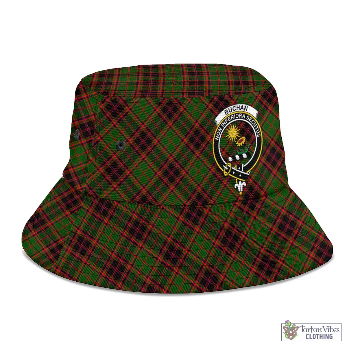 Buchan Tartan Bucket Hat with Family Crest