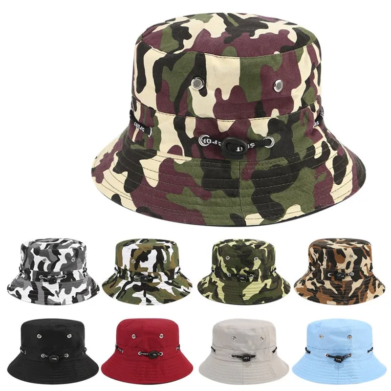 Bucket Hat For Men Women Unisex Beach Sun Hats Street Headwear Fisherman Outdoor Cap Summer Panama Adjustable Travel Caps