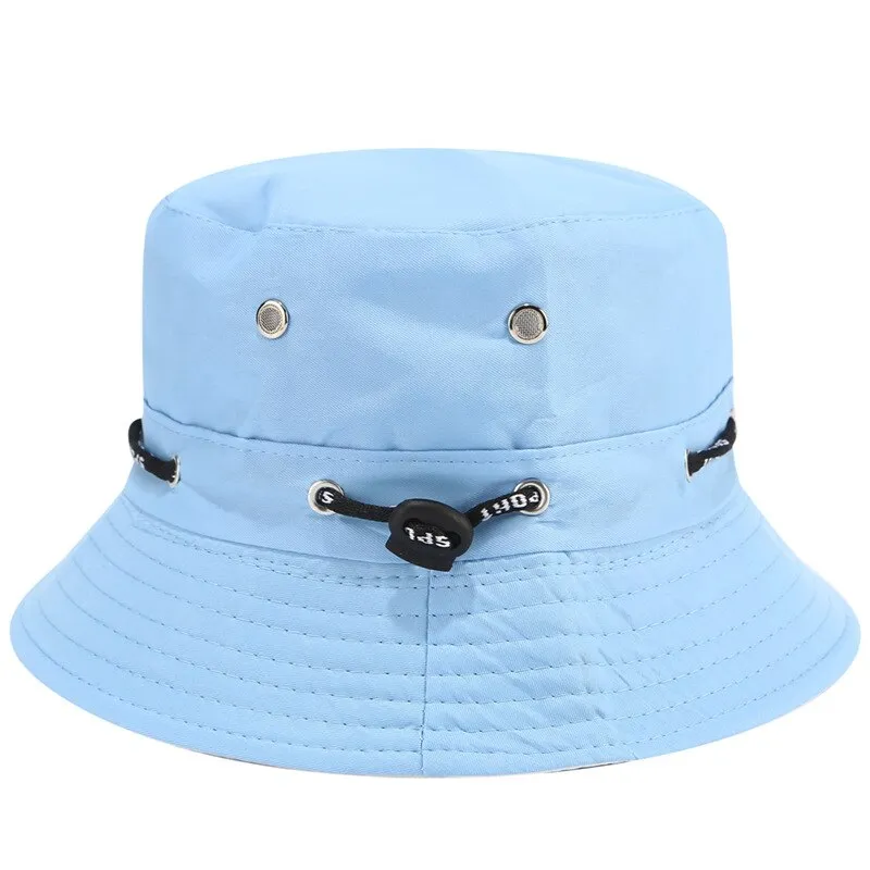 Bucket Hat For Men Women Unisex Beach Sun Hats Street Headwear Fisherman Outdoor Cap Summer Panama Adjustable Travel Caps