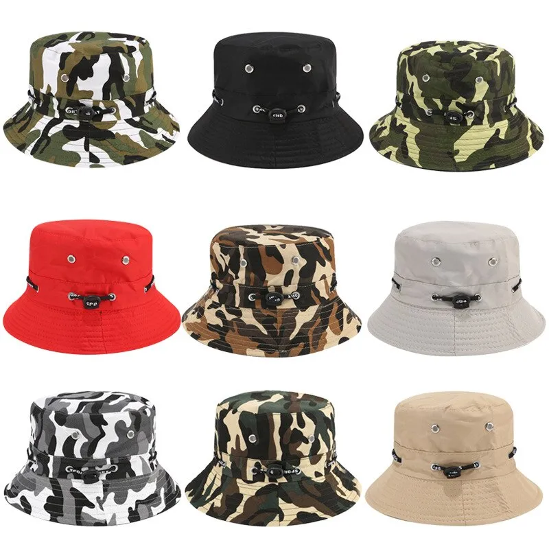 Bucket Hat For Men Women Unisex Beach Sun Hats Street Headwear Fisherman Outdoor Cap Summer Panama Adjustable Travel Caps