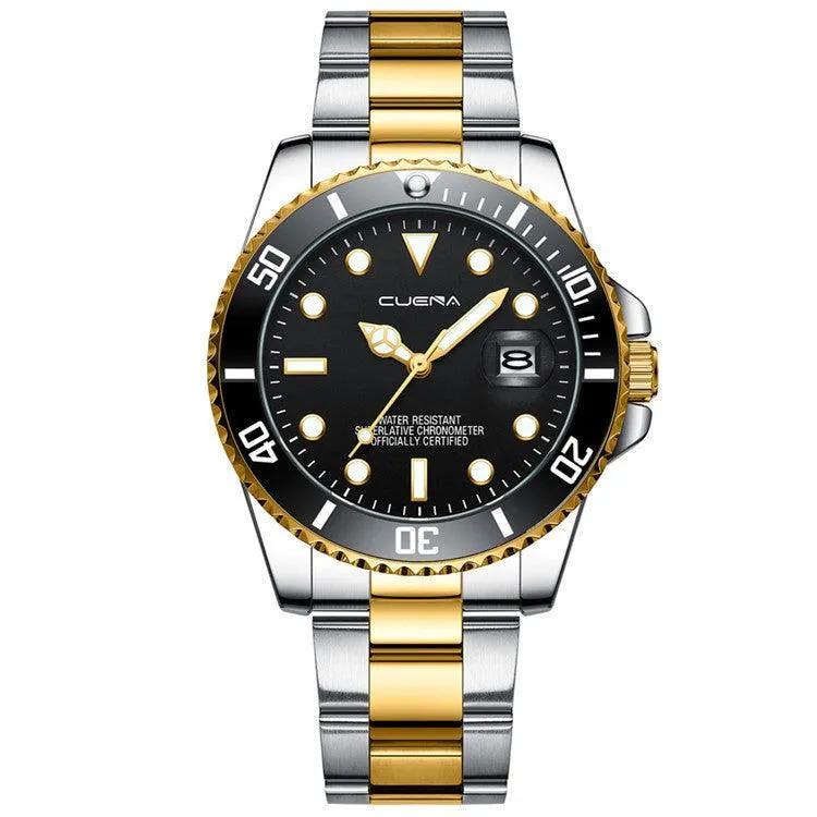 Calendar Fashion Quartz Watch with Steel Band - Timeless Elegance and Functionality
