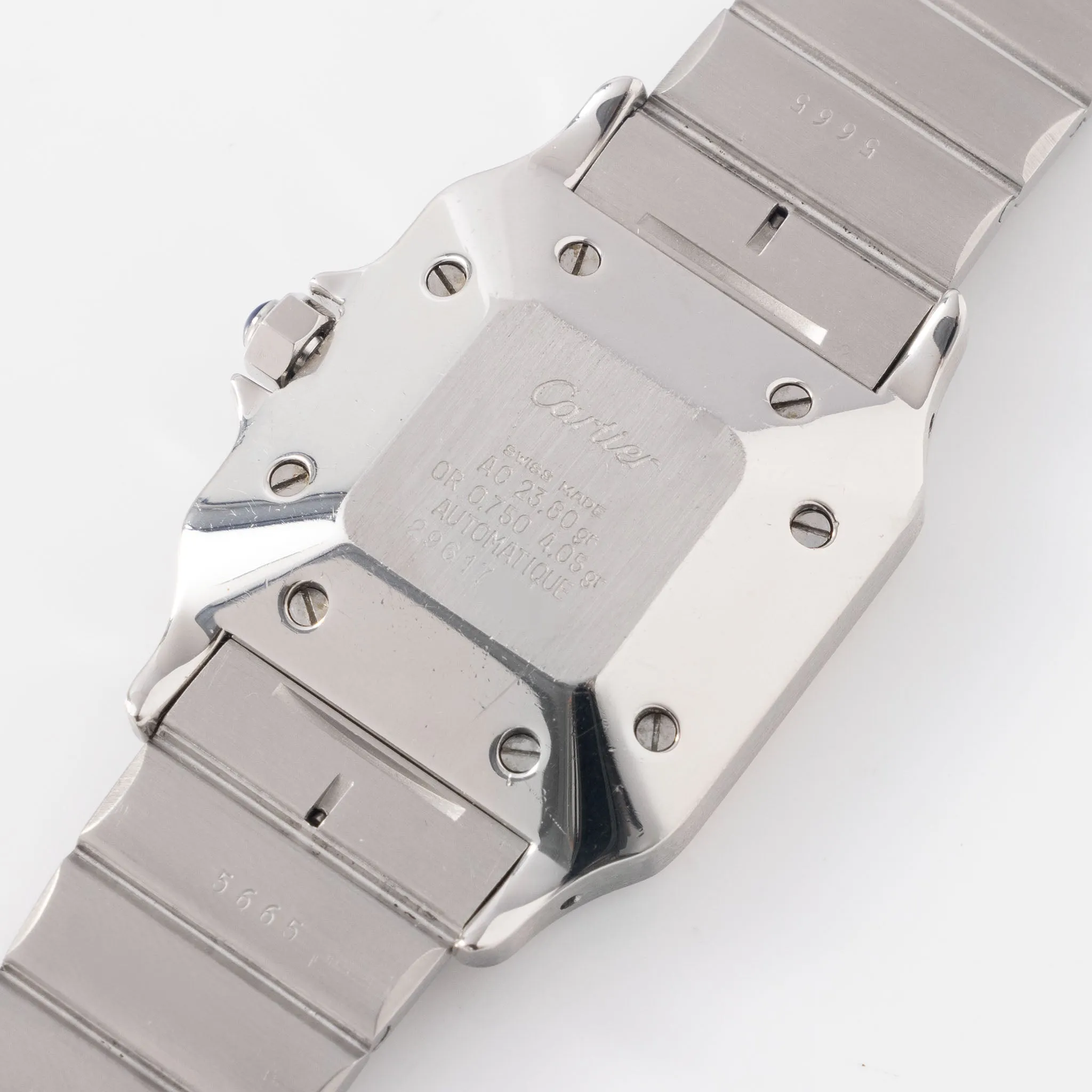 Cartier Santos Carree Steel and Gold White Dial Ref 2961